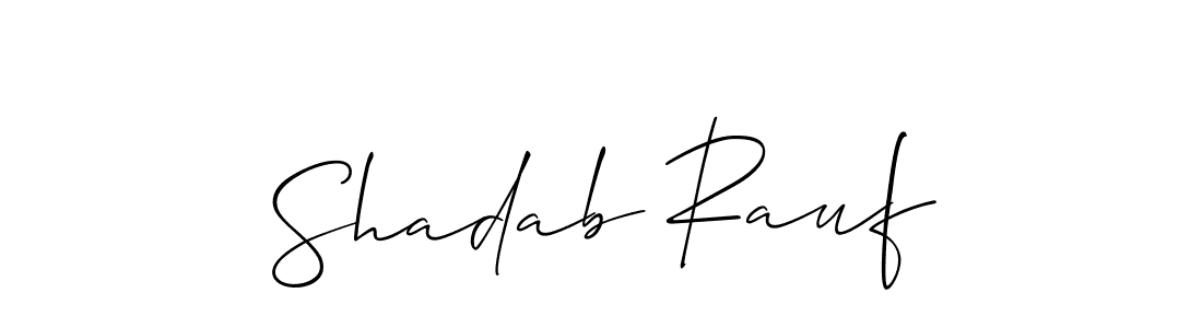 if you are searching for the best signature style for your name Shadab Rauf. so please give up your signature search. here we have designed multiple signature styles  using Allison_Script. Shadab Rauf signature style 2 images and pictures png