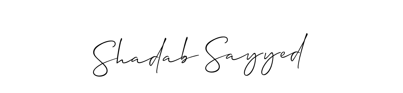 Use a signature maker to create a handwritten signature online. With this signature software, you can design (Allison_Script) your own signature for name Shadab Sayyed. Shadab Sayyed signature style 2 images and pictures png