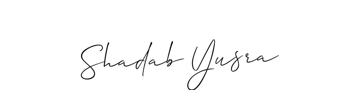 Make a short Shadab Yusra signature style. Manage your documents anywhere anytime using Allison_Script. Create and add eSignatures, submit forms, share and send files easily. Shadab Yusra signature style 2 images and pictures png