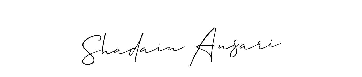 How to make Shadain Ansari name signature. Use Allison_Script style for creating short signs online. This is the latest handwritten sign. Shadain Ansari signature style 2 images and pictures png