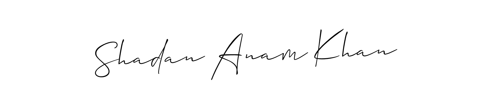 Make a short Shadan Anam Khan signature style. Manage your documents anywhere anytime using Allison_Script. Create and add eSignatures, submit forms, share and send files easily. Shadan Anam Khan signature style 2 images and pictures png