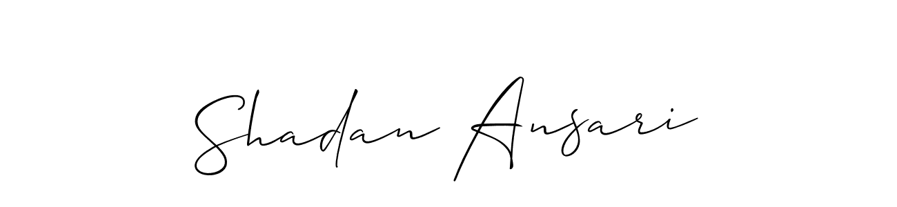 Make a beautiful signature design for name Shadan Ansari. With this signature (Allison_Script) style, you can create a handwritten signature for free. Shadan Ansari signature style 2 images and pictures png