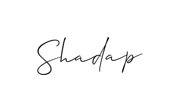 Make a beautiful signature design for name Shadap. With this signature (Allison_Script) style, you can create a handwritten signature for free. Shadap signature style 2 images and pictures png