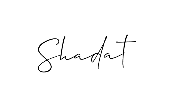 Design your own signature with our free online signature maker. With this signature software, you can create a handwritten (Allison_Script) signature for name Shadat. Shadat signature style 2 images and pictures png