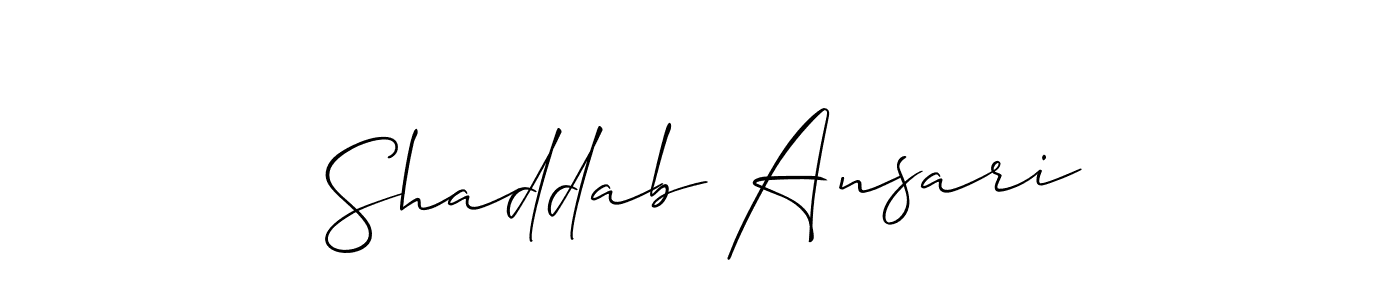 Use a signature maker to create a handwritten signature online. With this signature software, you can design (Allison_Script) your own signature for name Shaddab Ansari. Shaddab Ansari signature style 2 images and pictures png