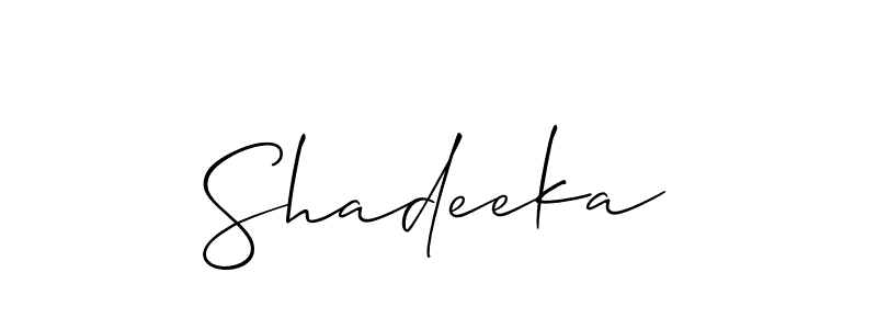 How to make Shadeeka signature? Allison_Script is a professional autograph style. Create handwritten signature for Shadeeka name. Shadeeka signature style 2 images and pictures png