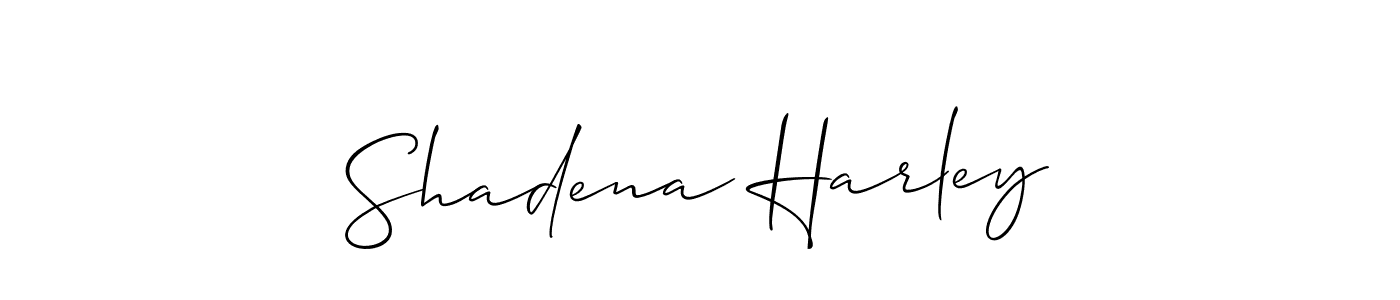 The best way (Allison_Script) to make a short signature is to pick only two or three words in your name. The name Shadena Harley include a total of six letters. For converting this name. Shadena Harley signature style 2 images and pictures png