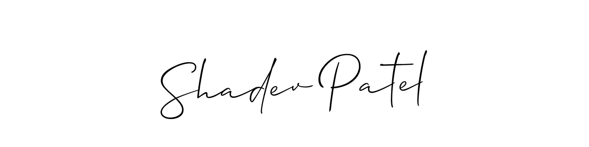How to Draw Shadev Patel signature style? Allison_Script is a latest design signature styles for name Shadev Patel. Shadev Patel signature style 2 images and pictures png