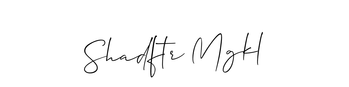 You should practise on your own different ways (Allison_Script) to write your name (Shadftr Mgkl) in signature. don't let someone else do it for you. Shadftr Mgkl signature style 2 images and pictures png