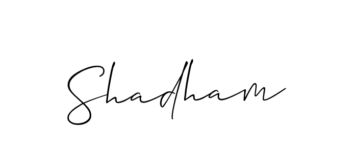 You should practise on your own different ways (Allison_Script) to write your name (Shadham) in signature. don't let someone else do it for you. Shadham signature style 2 images and pictures png