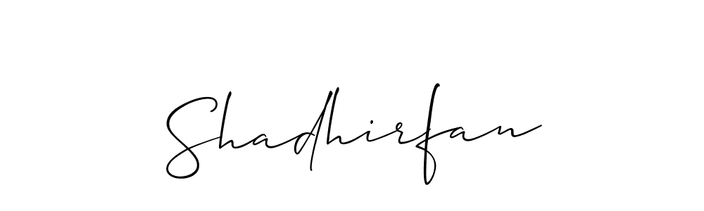 How to make Shadhirfan signature? Allison_Script is a professional autograph style. Create handwritten signature for Shadhirfan name. Shadhirfan signature style 2 images and pictures png
