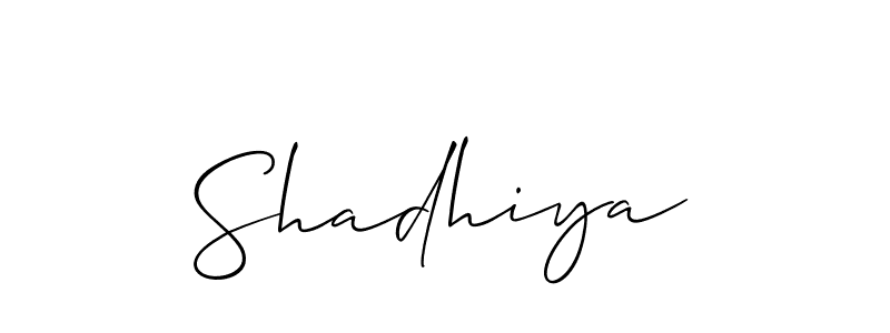 How to make Shadhiya signature? Allison_Script is a professional autograph style. Create handwritten signature for Shadhiya name. Shadhiya signature style 2 images and pictures png