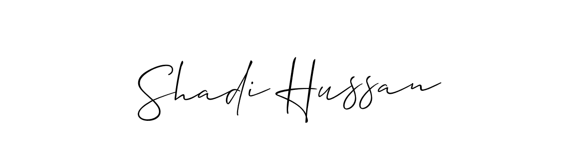 Make a beautiful signature design for name Shadi Hussan. With this signature (Allison_Script) style, you can create a handwritten signature for free. Shadi Hussan signature style 2 images and pictures png