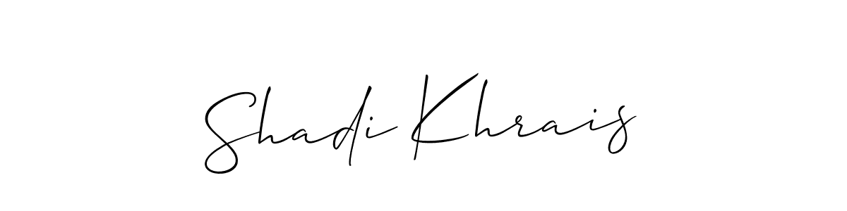 Allison_Script is a professional signature style that is perfect for those who want to add a touch of class to their signature. It is also a great choice for those who want to make their signature more unique. Get Shadi Khrais name to fancy signature for free. Shadi Khrais signature style 2 images and pictures png
