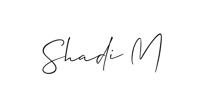 Allison_Script is a professional signature style that is perfect for those who want to add a touch of class to their signature. It is also a great choice for those who want to make their signature more unique. Get Shadi M name to fancy signature for free. Shadi M signature style 2 images and pictures png