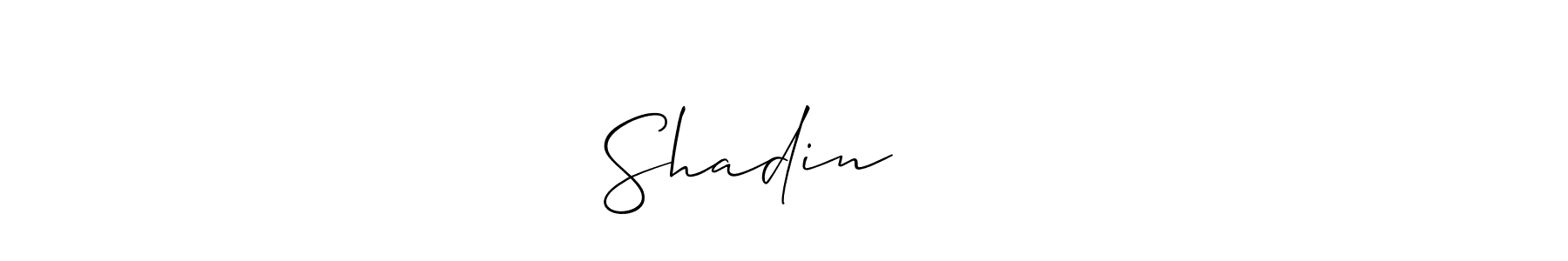 How to make Shadin❤️❤️ name signature. Use Allison_Script style for creating short signs online. This is the latest handwritten sign. Shadin❤️❤️ signature style 2 images and pictures png