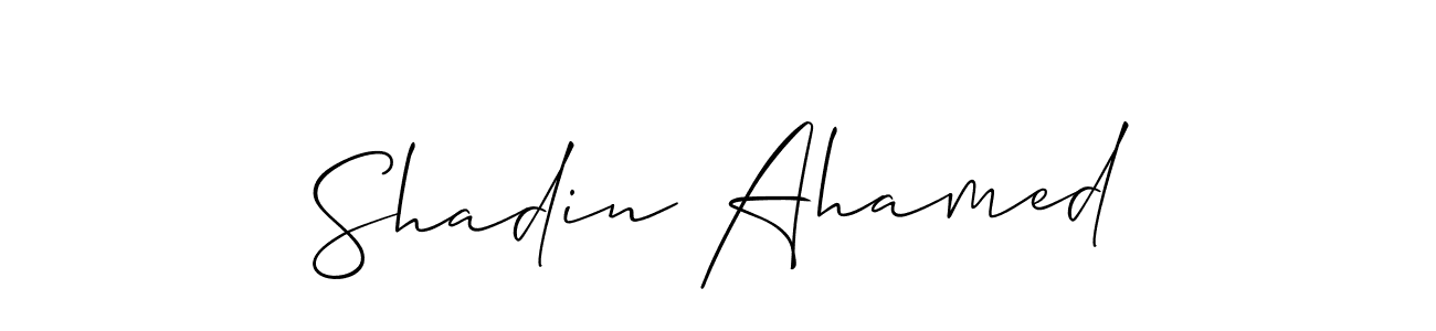 Similarly Allison_Script is the best handwritten signature design. Signature creator online .You can use it as an online autograph creator for name Shadin Ahamed. Shadin Ahamed signature style 2 images and pictures png