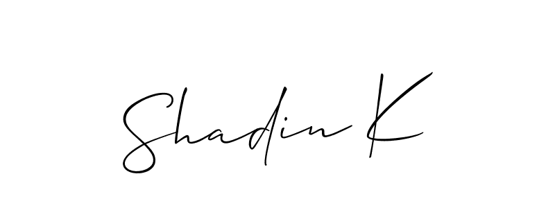 Once you've used our free online signature maker to create your best signature Allison_Script style, it's time to enjoy all of the benefits that Shadin K name signing documents. Shadin K signature style 2 images and pictures png