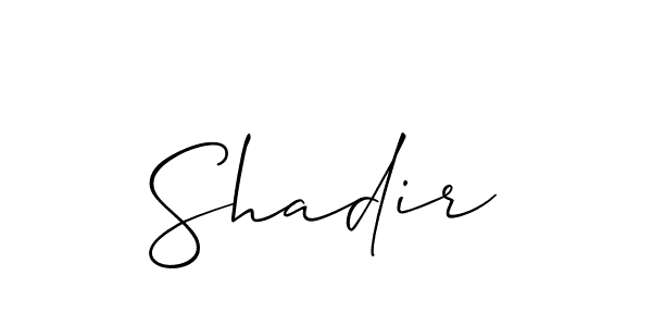 Create a beautiful signature design for name Shadir. With this signature (Allison_Script) fonts, you can make a handwritten signature for free. Shadir signature style 2 images and pictures png