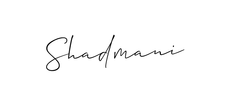 You can use this online signature creator to create a handwritten signature for the name Shadmani. This is the best online autograph maker. Shadmani signature style 2 images and pictures png