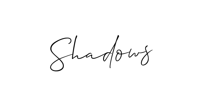 Make a beautiful signature design for name Shadows. With this signature (Allison_Script) style, you can create a handwritten signature for free. Shadows signature style 2 images and pictures png