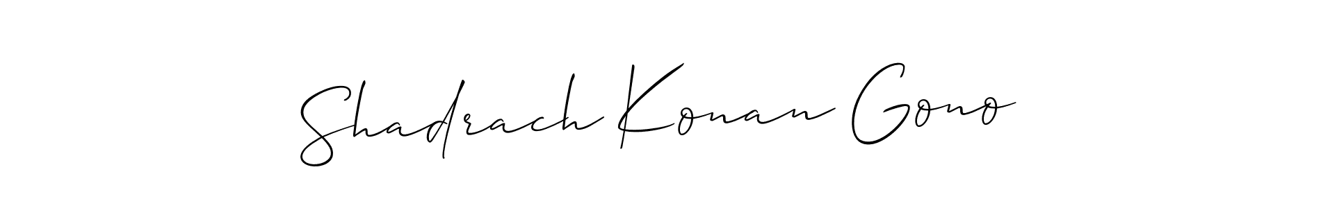 Design your own signature with our free online signature maker. With this signature software, you can create a handwritten (Allison_Script) signature for name Shadrach Konan Gono. Shadrach Konan Gono signature style 2 images and pictures png
