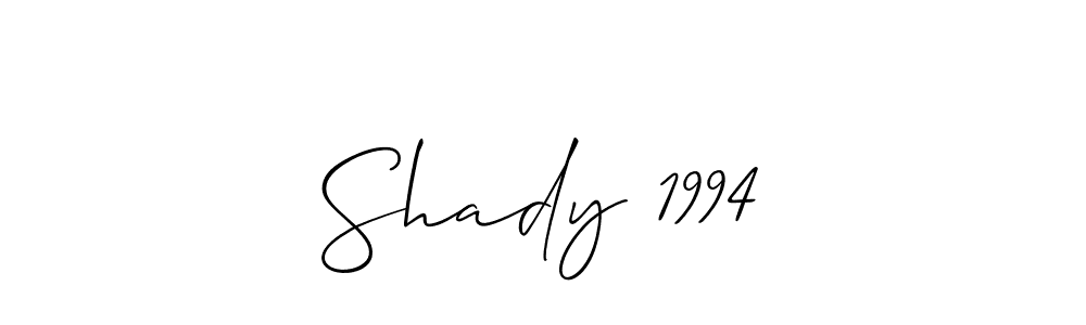 Use a signature maker to create a handwritten signature online. With this signature software, you can design (Allison_Script) your own signature for name Shady 1994. Shady 1994 signature style 2 images and pictures png