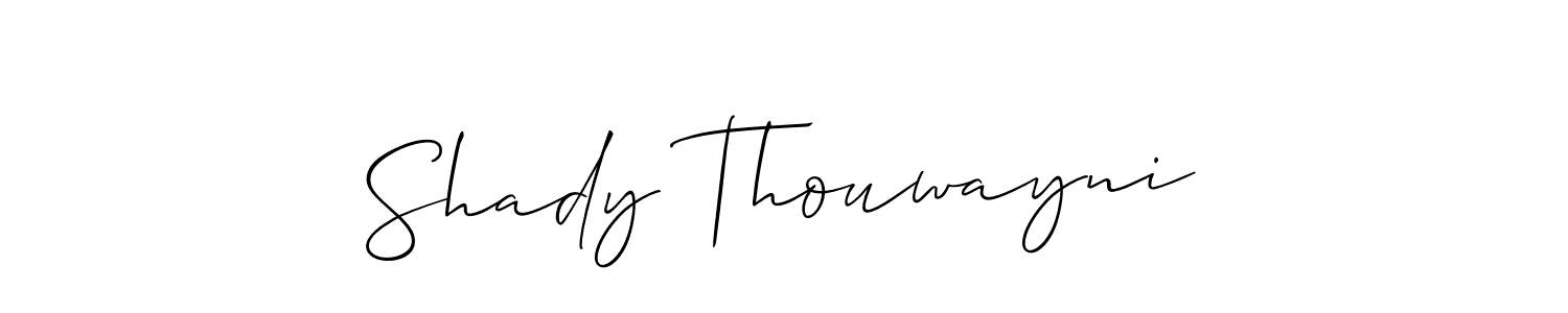 Design your own signature with our free online signature maker. With this signature software, you can create a handwritten (Allison_Script) signature for name Shady Thouwayni. Shady Thouwayni signature style 2 images and pictures png