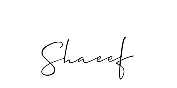 Design your own signature with our free online signature maker. With this signature software, you can create a handwritten (Allison_Script) signature for name Shaeef. Shaeef signature style 2 images and pictures png