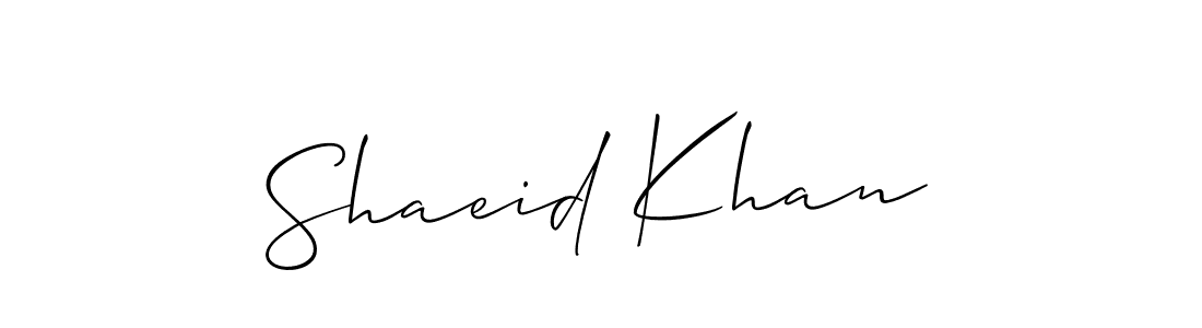 Design your own signature with our free online signature maker. With this signature software, you can create a handwritten (Allison_Script) signature for name Shaeid Khan. Shaeid Khan signature style 2 images and pictures png