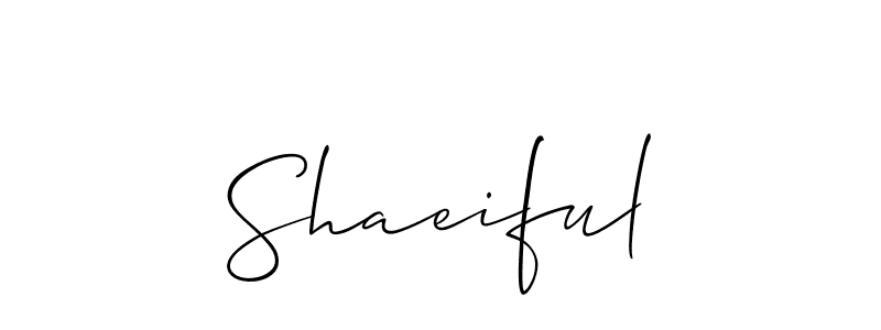You should practise on your own different ways (Allison_Script) to write your name (Shaeiful) in signature. don't let someone else do it for you. Shaeiful signature style 2 images and pictures png
