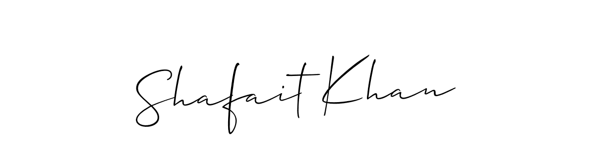 How to make Shafait Khan name signature. Use Allison_Script style for creating short signs online. This is the latest handwritten sign. Shafait Khan signature style 2 images and pictures png