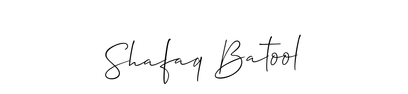 Also You can easily find your signature by using the search form. We will create Shafaq Batool name handwritten signature images for you free of cost using Allison_Script sign style. Shafaq Batool signature style 2 images and pictures png