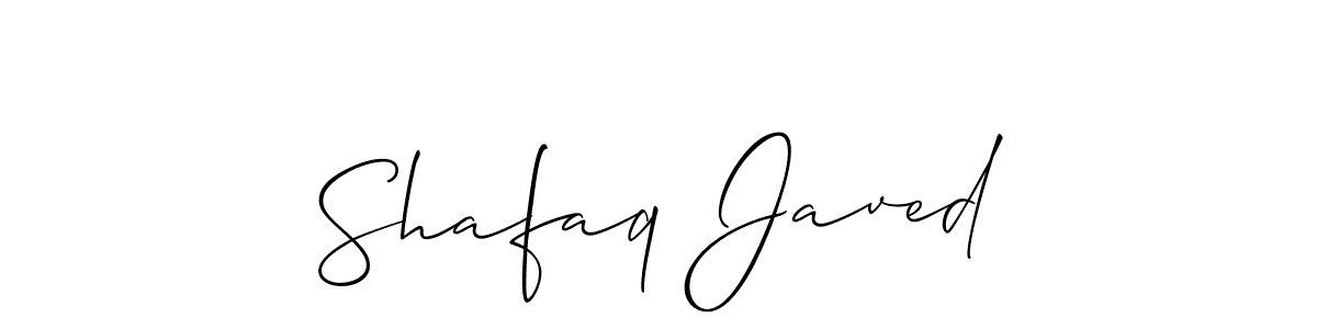 Make a beautiful signature design for name Shafaq Javed. With this signature (Allison_Script) style, you can create a handwritten signature for free. Shafaq Javed signature style 2 images and pictures png