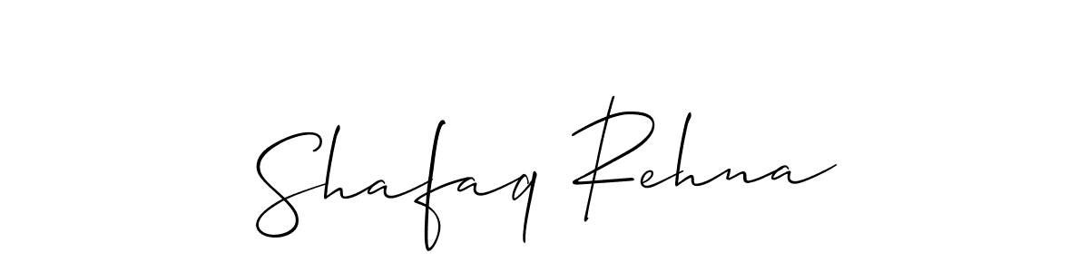 if you are searching for the best signature style for your name Shafaq Rehna. so please give up your signature search. here we have designed multiple signature styles  using Allison_Script. Shafaq Rehna signature style 2 images and pictures png