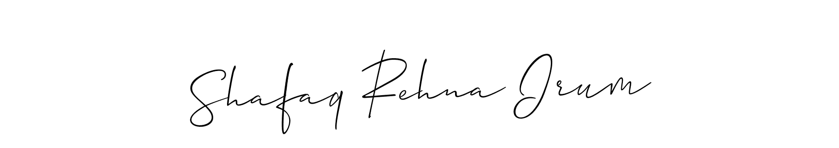 Shafaq Rehna Irum stylish signature style. Best Handwritten Sign (Allison_Script) for my name. Handwritten Signature Collection Ideas for my name Shafaq Rehna Irum. Shafaq Rehna Irum signature style 2 images and pictures png