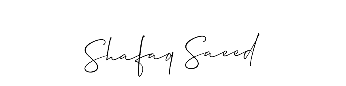 if you are searching for the best signature style for your name Shafaq Saeed. so please give up your signature search. here we have designed multiple signature styles  using Allison_Script. Shafaq Saeed signature style 2 images and pictures png