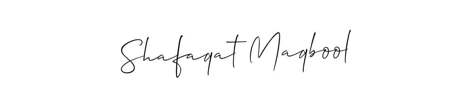 Design your own signature with our free online signature maker. With this signature software, you can create a handwritten (Allison_Script) signature for name Shafaqat Maqbool. Shafaqat Maqbool signature style 2 images and pictures png