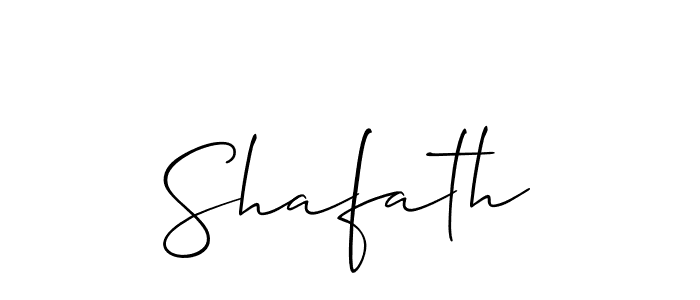 Use a signature maker to create a handwritten signature online. With this signature software, you can design (Allison_Script) your own signature for name Shafath. Shafath signature style 2 images and pictures png