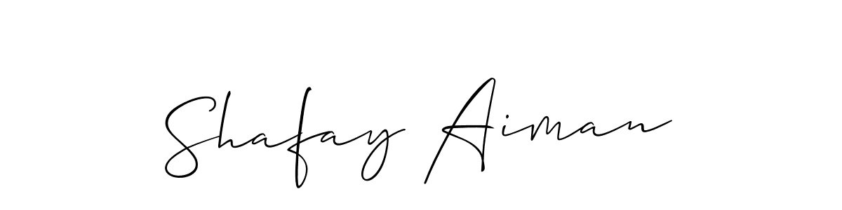 You should practise on your own different ways (Allison_Script) to write your name (Shafay Aiman) in signature. don't let someone else do it for you. Shafay Aiman signature style 2 images and pictures png