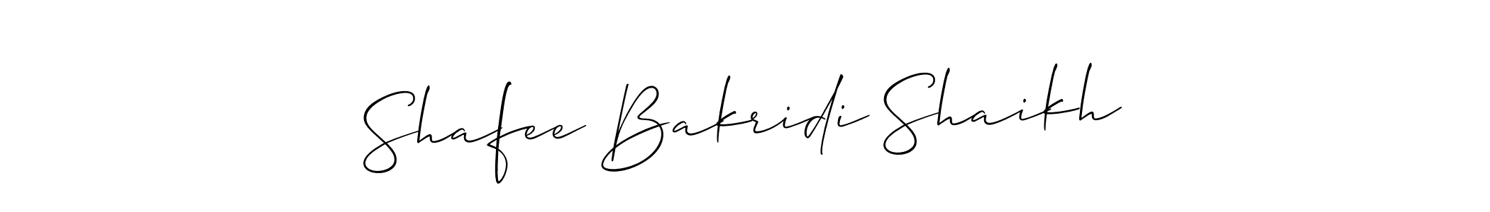 Use a signature maker to create a handwritten signature online. With this signature software, you can design (Allison_Script) your own signature for name Shafee Bakridi Shaikh. Shafee Bakridi Shaikh signature style 2 images and pictures png