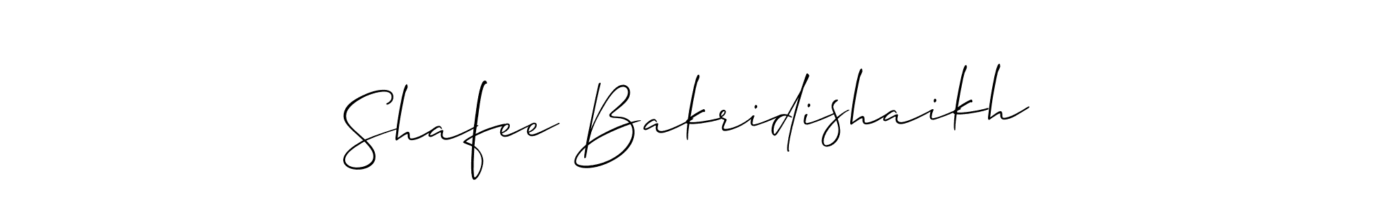 Make a beautiful signature design for name Shafee Bakridishaikh. With this signature (Allison_Script) style, you can create a handwritten signature for free. Shafee Bakridishaikh signature style 2 images and pictures png