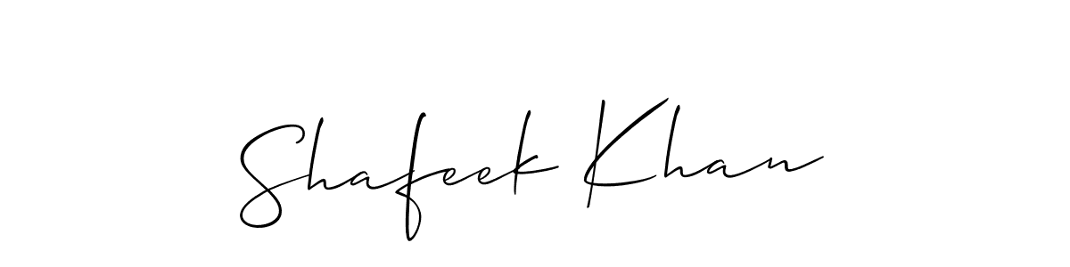This is the best signature style for the Shafeek Khan name. Also you like these signature font (Allison_Script). Mix name signature. Shafeek Khan signature style 2 images and pictures png