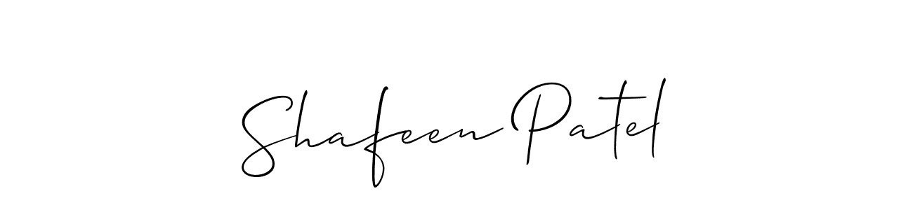 Make a beautiful signature design for name Shafeen Patel. With this signature (Allison_Script) style, you can create a handwritten signature for free. Shafeen Patel signature style 2 images and pictures png