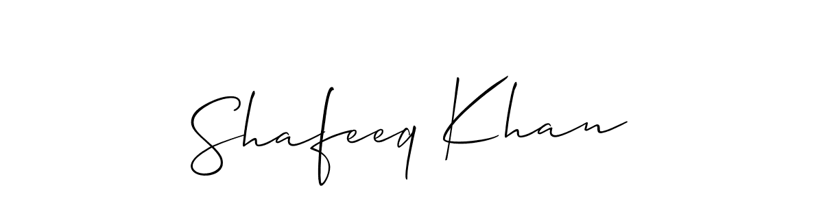 The best way (Allison_Script) to make a short signature is to pick only two or three words in your name. The name Shafeeq Khan include a total of six letters. For converting this name. Shafeeq Khan signature style 2 images and pictures png