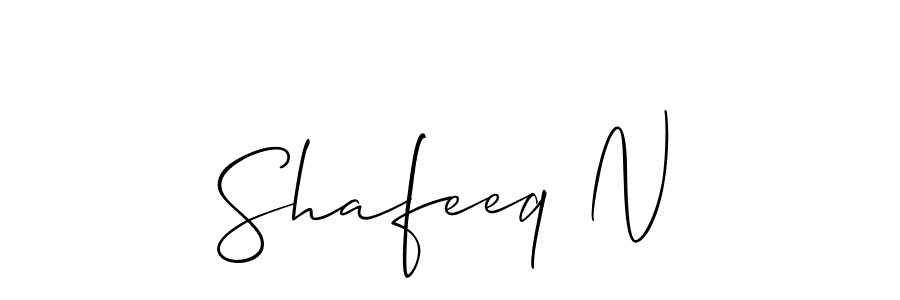 Use a signature maker to create a handwritten signature online. With this signature software, you can design (Allison_Script) your own signature for name Shafeeq N. Shafeeq N signature style 2 images and pictures png