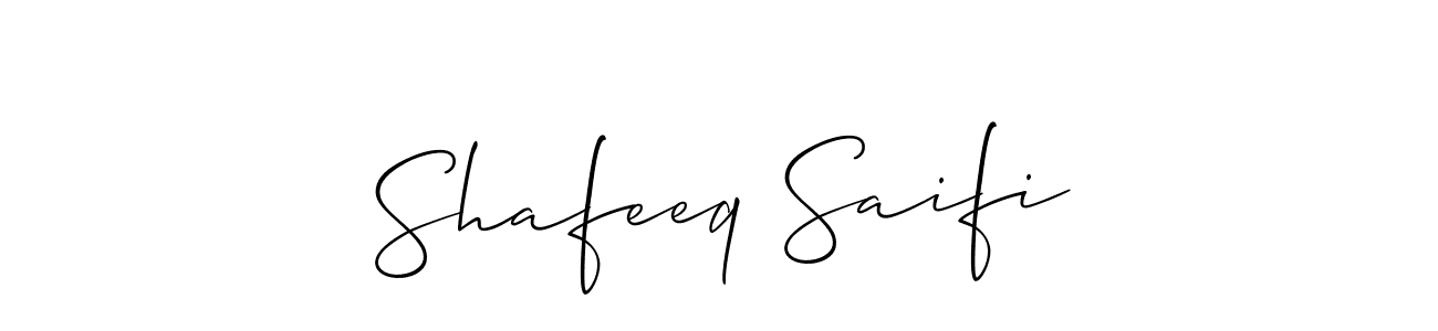 How to make Shafeeq Saifi signature? Allison_Script is a professional autograph style. Create handwritten signature for Shafeeq Saifi name. Shafeeq Saifi signature style 2 images and pictures png