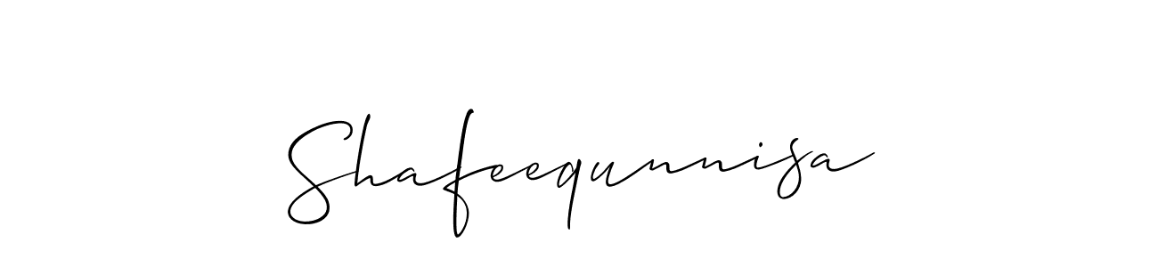 Use a signature maker to create a handwritten signature online. With this signature software, you can design (Allison_Script) your own signature for name Shafeequnnisa. Shafeequnnisa signature style 2 images and pictures png