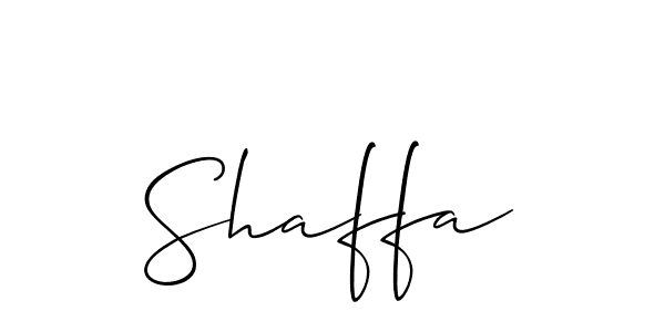 Design your own signature with our free online signature maker. With this signature software, you can create a handwritten (Allison_Script) signature for name Shaffa. Shaffa signature style 2 images and pictures png