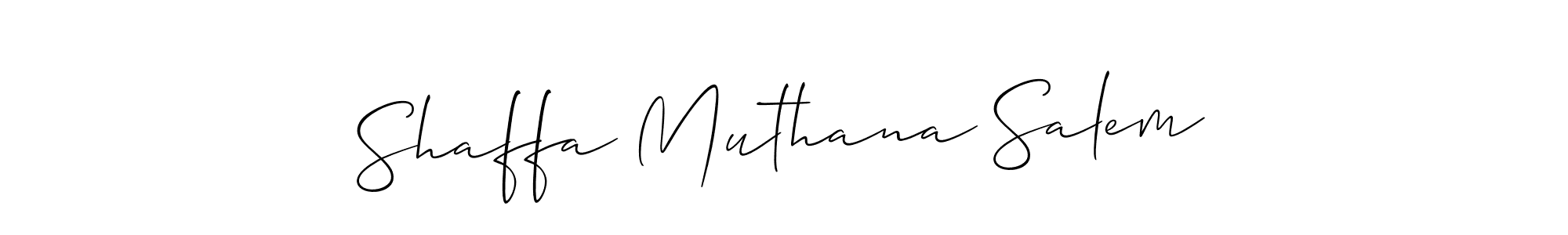 The best way (Allison_Script) to make a short signature is to pick only two or three words in your name. The name Shaffa Muthana Salem include a total of six letters. For converting this name. Shaffa Muthana Salem signature style 2 images and pictures png